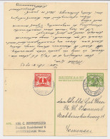 Briefkaart G. 247 / Bijfrankering Amsterdam - Zevenaar 1939 V.v. - Postwaardestukken
