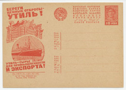 Postal Stationery Soviet Union 1932 Ship - Loading - Scrap - Boten