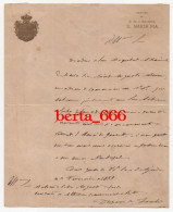 Serviço De Sua Majestade A Rainha D. Maria Pia * Carta Manuscrita * 1899 * Barsão Dourado Com Relevo - Historische Documenten