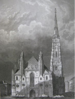 Print Engraving Austria Österreich Original Stahlstich Saint Stephen's Cathedral In Vienna Wien - Stampe & Incisioni