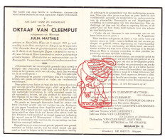 DP Oktaaf Van Cleemput ° Sint-Gillis-Waas 1881 † 1956 X Julia Matthijs // De Smet Dhaenens Van Petegem De Graeve - Devotion Images