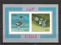 Ajman 1968 Space IMPERFORATE MS MNH - Ajman