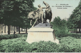 BRUXELLES : Le " Dompteur De Chevaux " Avenue Louise. Carte Glacée Très Bon état. - Brüssel (Stadt)