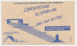 Postal Cheque Cover France 1989 Triennial Of Paris Architecture Interior Design - Autres & Non Classés