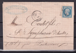 D 806 / NAPOLEON N° 22 SUR LETTRE - 1862 Napoléon III.