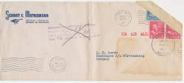 Damaged Mail Cover USA - Germany 1950 Received Damaged - Officially Repaired - Tape - Seal - Ohne Zuordnung