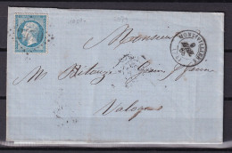 D 806 / NAPOLEON N° 22 SUR LETTRE - 1862 Napoléon III