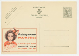 Publibel - Postal Stationery Belgium 1952 Girl - Flowers - Pudding - Other & Unclassified
