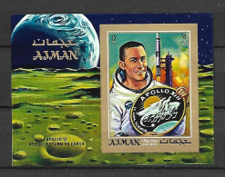 Ajman 1970 Space  - APOLLO 13 IMPERFORATE MS MNH - Ajman