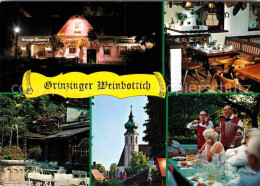 72895554 Wien Grinzinger Weinbottich Heurigenrestaurant Garten Kirche Gaststube  - Andere & Zonder Classificatie