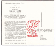 DP Emma Maes ° Sint-Gillis-Waas 1888 1952 X Gustaaf Beck // Baert Vereecken - Devotieprenten