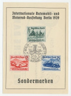 Card / Postmark Deutsches Reich / Germany 1939 Car Exhibition  - Coches