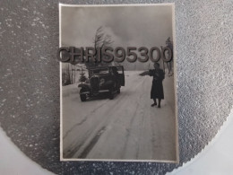 GRANDE PHOTO - AUTOMOBILE VOITURE TRACTION CITROEN- EXCURSION SOUS LA NEIGE EN ALSACE - Auto's