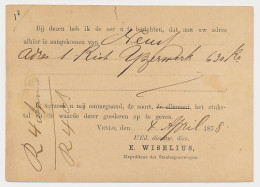 Spoorwegbriefkaart G. MESS18 A - Venlo - Roermond 1878 - Entiers Postaux