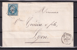 D 806 / NAPOLEON N° 22 SUR LETTRE - 1862 Napoleone III