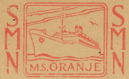 Meter Cut Netherlands 1948 SMN - Steamship Company Netherlands - M.S. Oranje - Ocean Liner - Bateaux