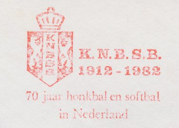 Meter Cover Netherlands 1972 Baseball - Softball - 70 Years In The Netherlands - Autres & Non Classés