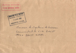 ENVELOPPE AVEC CACHET CFM HOURTIN CADRE - BUREAU COURRIER HOURTIN NAVAL - PLIS BAS A GAUCHE - Scheepspost