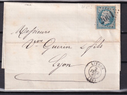 D 806 / NAPOLEON N° 22 SUR LETTRE - 1862 Napoleone III