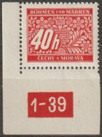 048/ Pof. DL 5, Corner Stamp, Non-perforated Border, Plate Number 1-39 - Nuovi