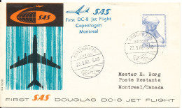 Denmark First SAS Douglas DC-8 Jet Flight Copenhagen - Montreal 23-9-1960 - Cartas & Documentos