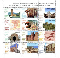 ESPAGNE 2001 - Patrimoine Culturel De L'Humanité - Feuillet - Unused Stamps