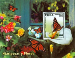 CUBA 2003 -  Fleurs Et Papillons - 1 BF - Schmetterlinge