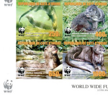 COTE D'IVOIRE 2005 - W.W.F.-Lutra Masculicollis-1er Tirage-4 V. ND - Unused Stamps