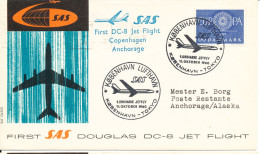 Denmark First SAS Douglas DC-8 Jet Flight Copenhagen - Anchorage - Tokyo 11-10-1960 - Covers & Documents