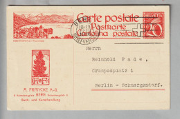 CH Ganzsache Bildpostkarte 20Rp. 1926-12-30 Bern1 Mit Privatzudruck A.Francke AG - Stamped Stationery