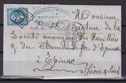 D 806 / NAPOLEON N° 22 SUR LETTRE - 1862 Napoléon III