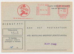 Postage Due Meter Card Netherlands 1974 Chocolate - Nuts - Elst - Levensmiddelen