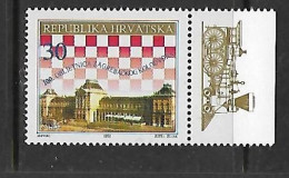 CROATIE 1992 TRAINS-GARE DE ZAGREB YVERT N°160 NEUF MNH** - Eisenbahnen