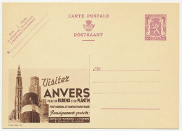 Publibel - Postal Stationery Belgium 1938 Visit Antwerpen - Rubens - Plantin - World Port - Andere & Zonder Classificatie