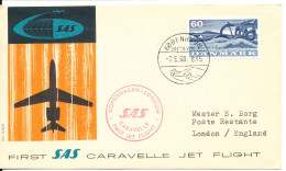 Denmark First SAS Caravelle Jet Flight Copenhagen - London 7-5-1960 - Brieven En Documenten