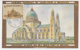 Maximum Card Belgium 1938 Basilica Of Koekelberg - Brussel - Chiese E Cattedrali