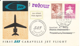 Denmark First SAS Caravelle Jet Flight Copenhagen - Frankfurt 1-5-1960 - Covers & Documents