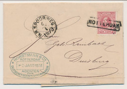 N.R. Spoorweg - Trein Haltestempel Rotterdam 1873 - Lettres & Documents