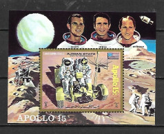 Ajman 1971 Space  - APOLLO 15 IMPERFORATE MS #2 MNH - Adschman