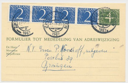 Verhuiskaart G. 26 Zwolle - Groningen 1967 - Postal Stationery