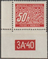 052/ Pof. DL 6, Corner Stamp, Perforated Border, Plate Number 3A-40 - Neufs