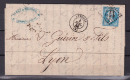 D 806 / NAPOLEON N° 22 SUR LETTRE - 1862 Napoleon III