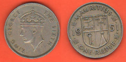 Mauritius One Rupee 1951 Nickel Coin King George VI° - Mauritius