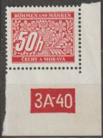 053/ Pof. DL 6, Corner Stamp, Non-perforated Border, Plate Number 3A-40 - Unused Stamps