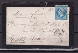 D 806 / NAPOLEON N° 22 SUR LETTRE - 1862 Napoléon III