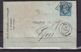 D 806 / NAPOLEON N° 22 SUR LETTRE - 1862 Napoléon III.