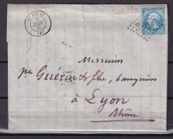 D 806 / NAPOLEON N° 22 SUR LETTRE - 1862 Napoléon III