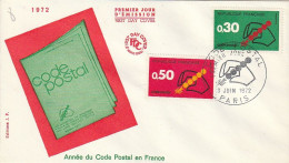 ///   FRANCE ///    PREMIER JOUR ---  FDC  ---  Code Postal - 1970-1979