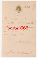 Casa Militar De Sua Majestade El Rei * Carta Manuscrita * Barsão Dourado Com Relevo - Documents Historiques