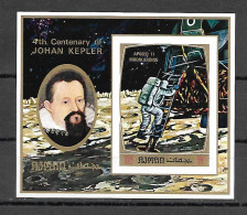 Ajman 1971 Space Exploration - Scientists - Kepler IMPERFORATE MS MNH - Asie